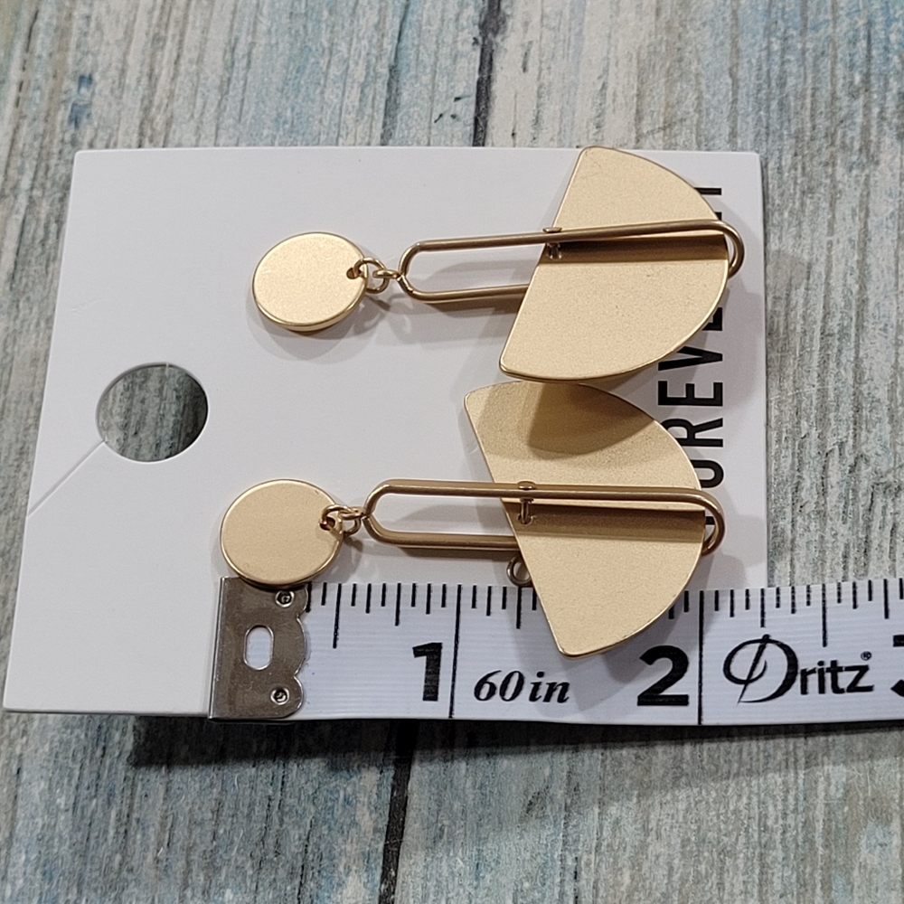 Forever 21 Gold Geometric Drop Earrings - Picture 4 of 5